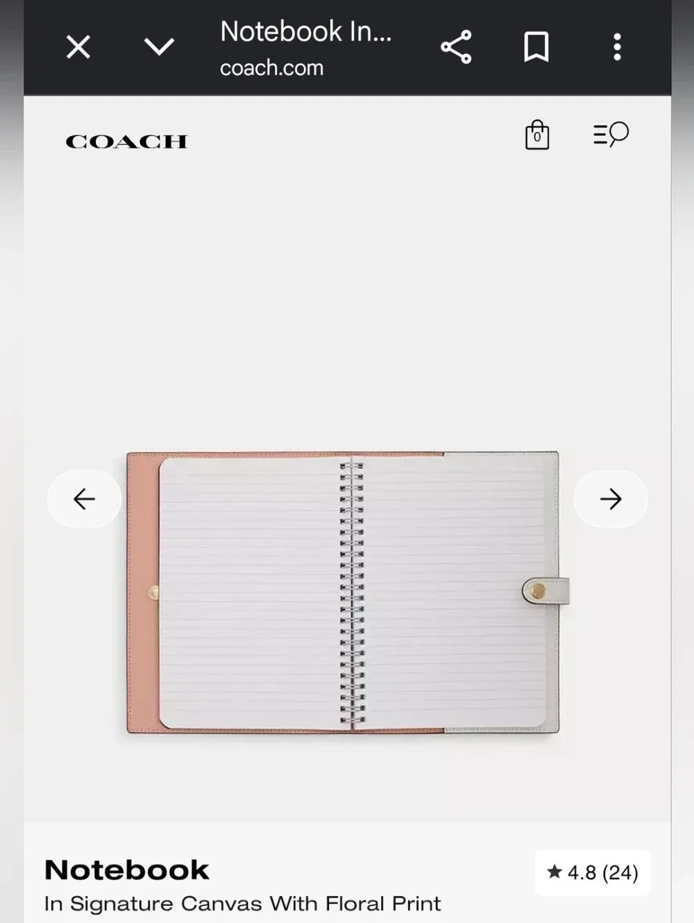 Coach flower and tan signature notebook NWT Perfect Gift